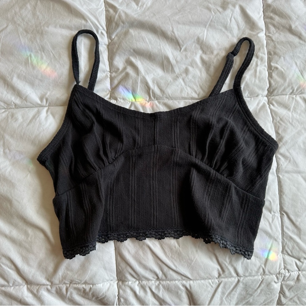 Dark Gray Cropped Tank Top